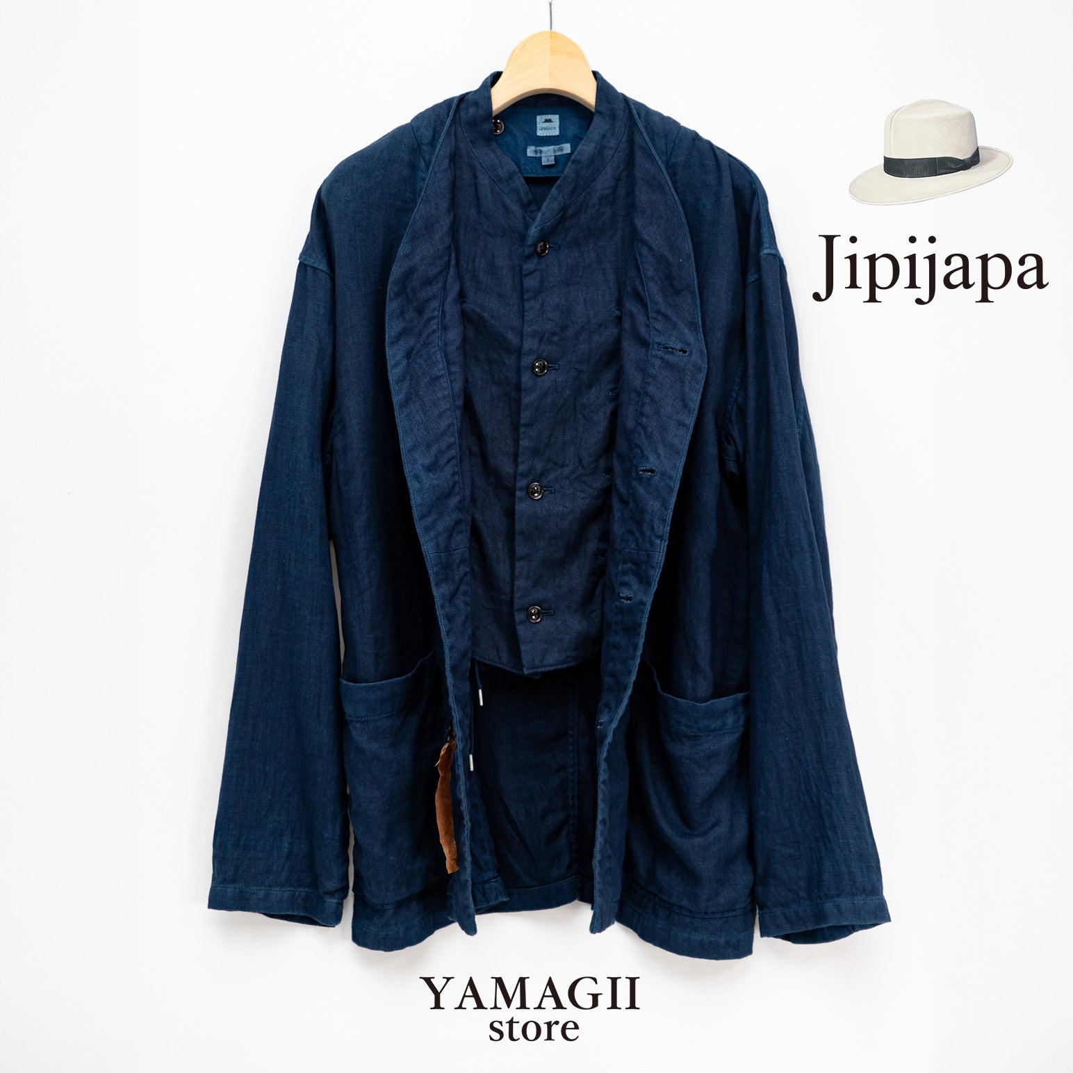 正藍屋 インディゴ染め羽織 （小島屋 藍染め暖簾（のれん 