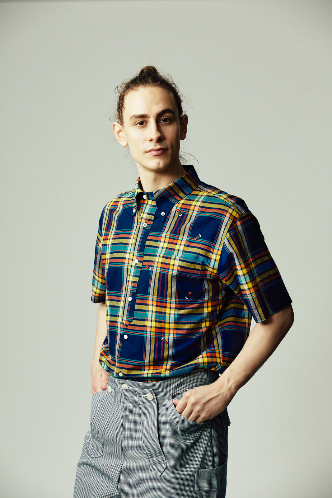 マドラスチェックBDかりゆしシャツ | majun plus