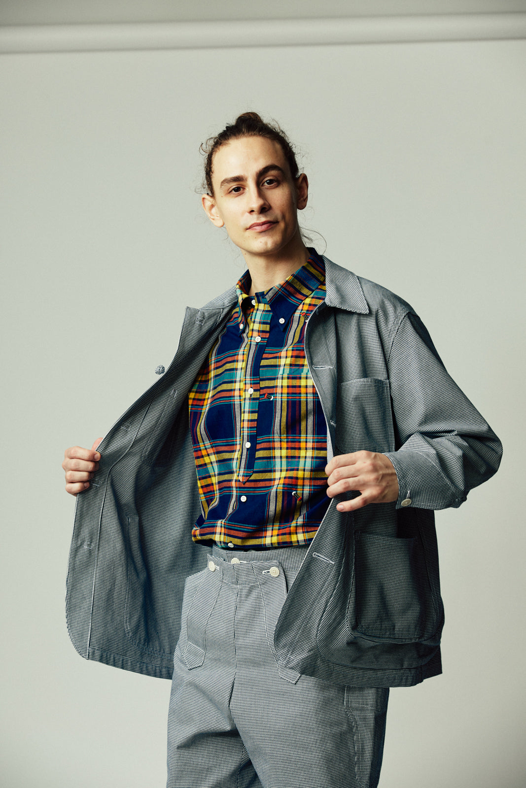 マドラスチェックBDかりゆしシャツ | majun plus