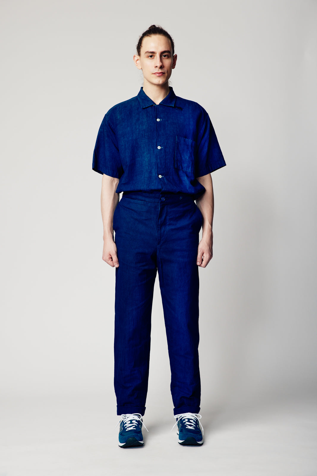 琉球藍染ハウンドトゥース ワークパンツ | Jipijapa