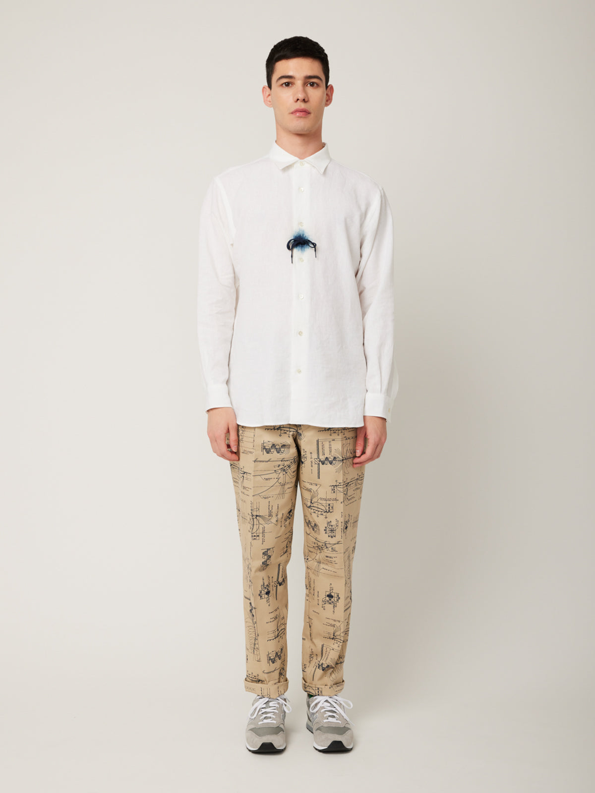 藍雫染レギュラーカラーシャツ | majun plus