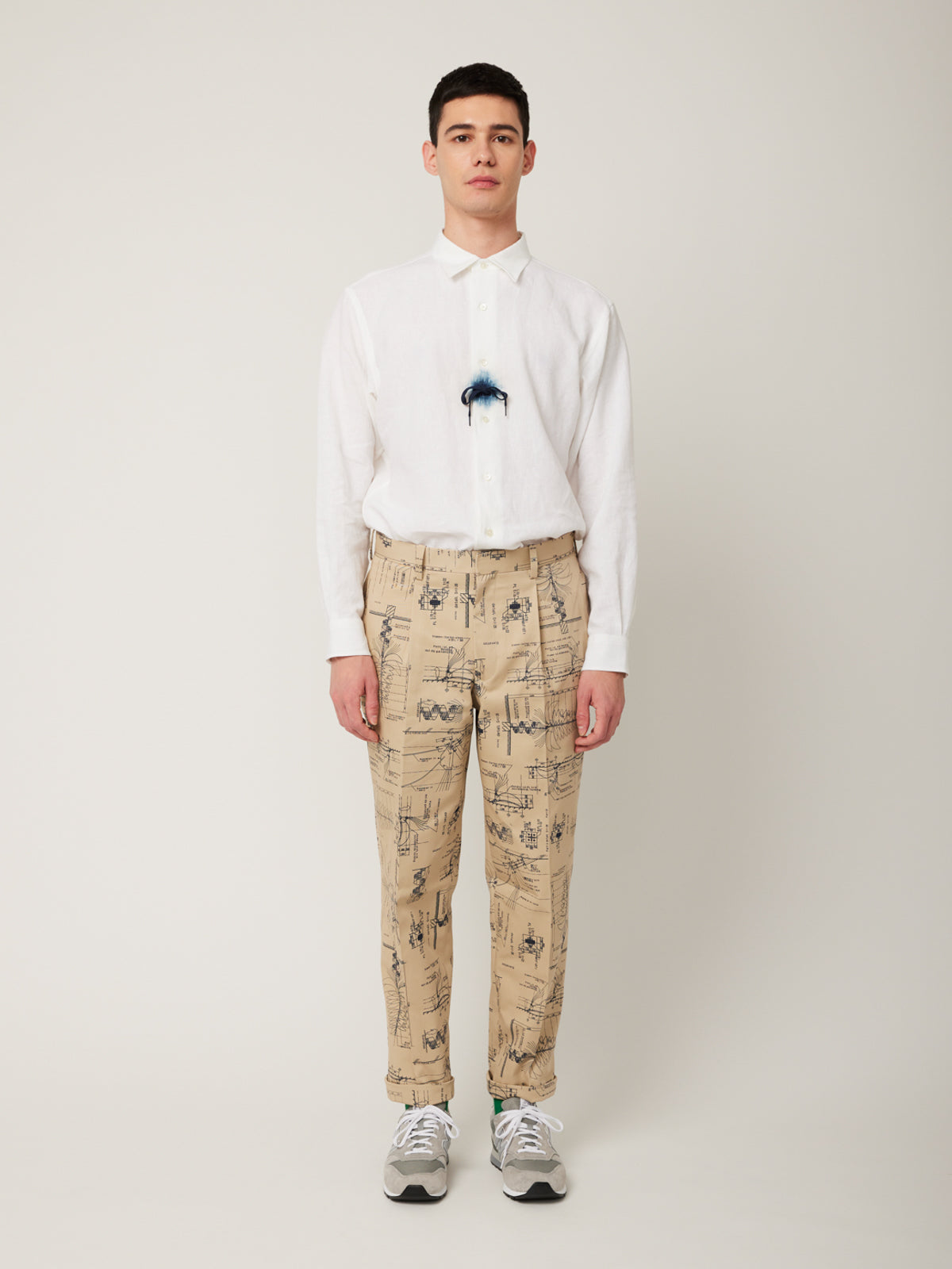 藍雫染レギュラーカラーシャツ | majun plus