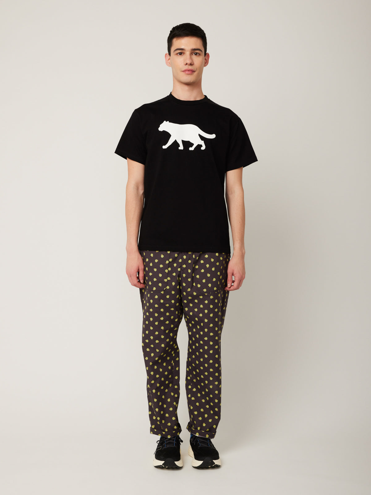 イリオモテヤマネコプリントTシャツ(ブラック) | majun plus