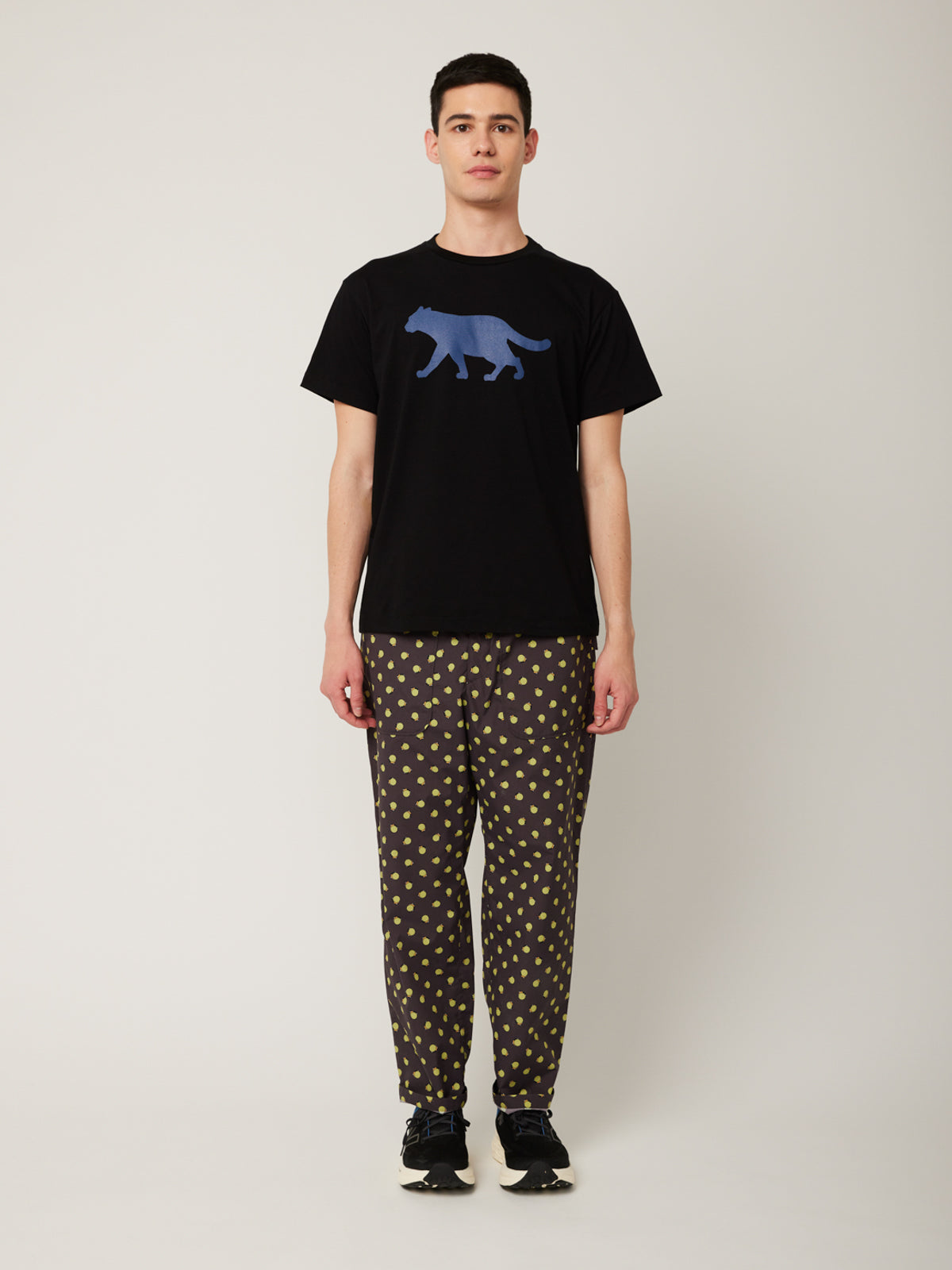 イリオモテヤマネコプリントTシャツ(ブラック) | majun plus