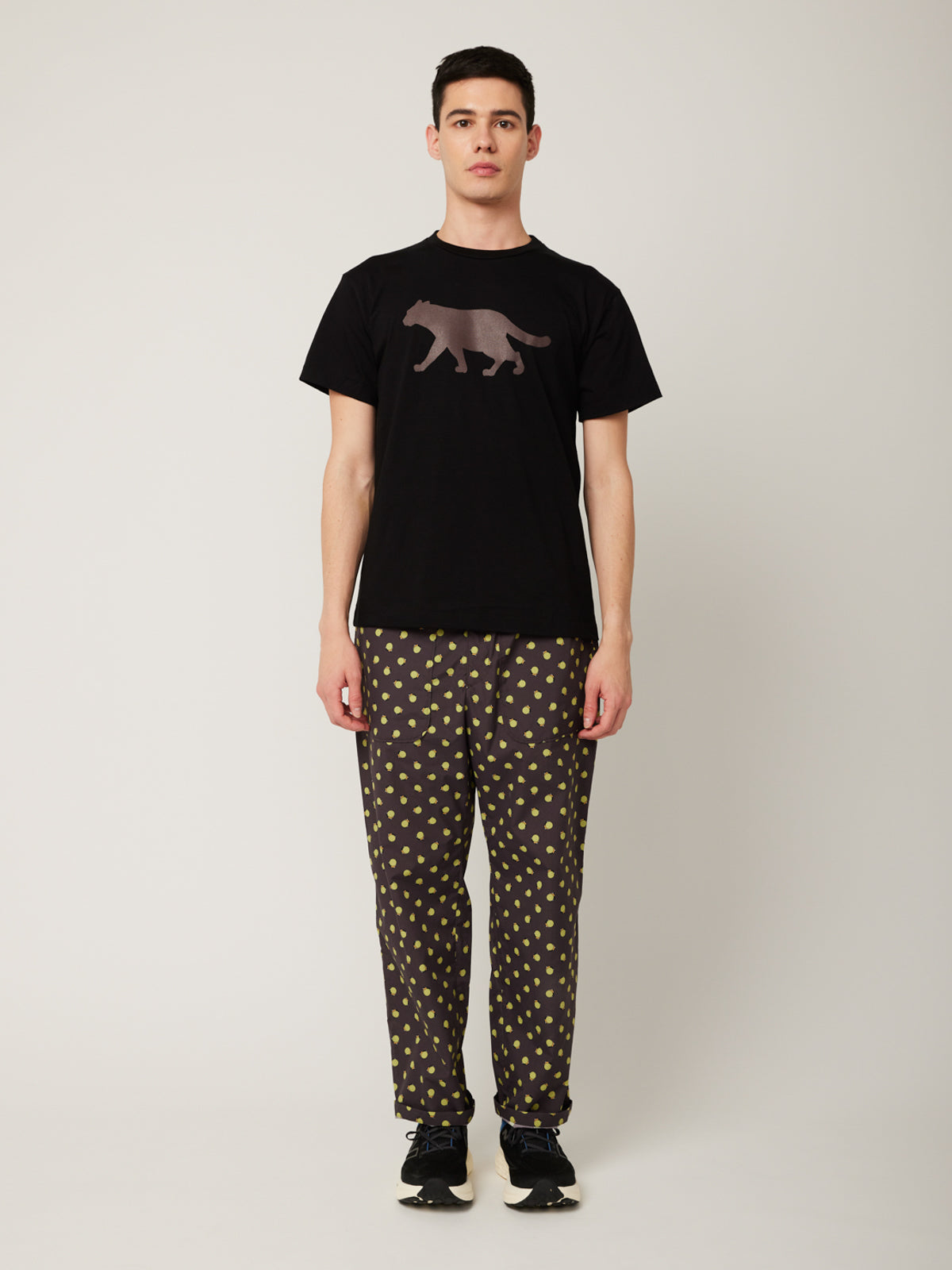 イリオモテヤマネコプリントTシャツ(ブラック) | majun plus