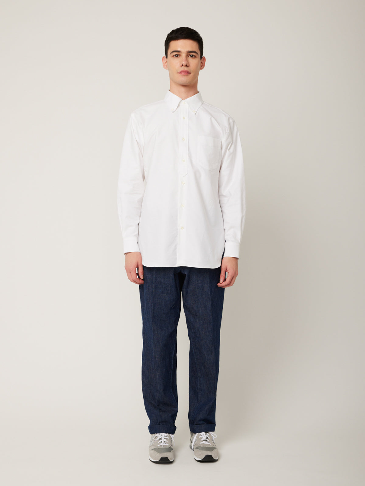 衿付きチャイナボタンシャツ(オックス) | Jipijapa