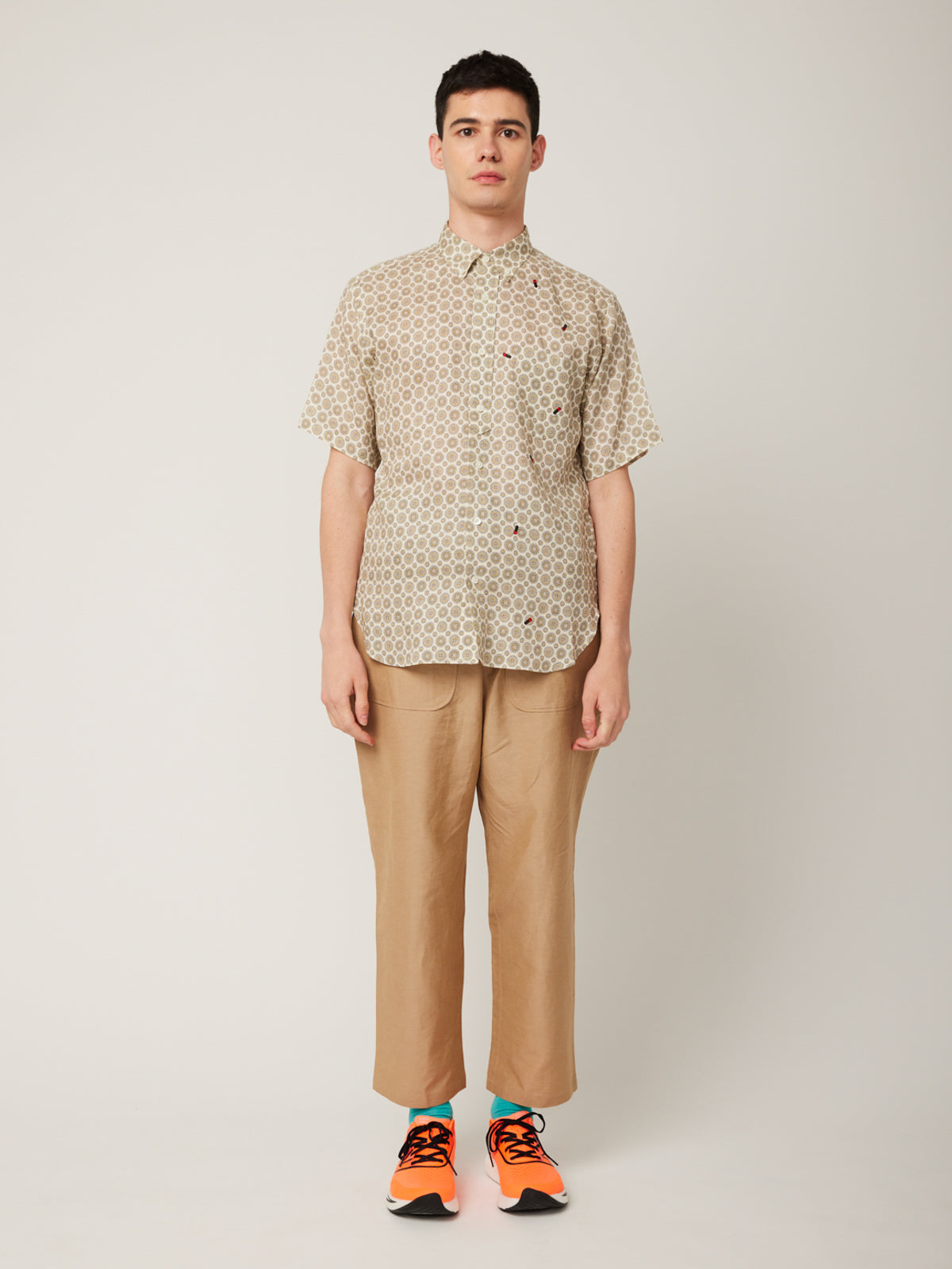 ホタル刺繍×小紋 かりゆしシャツ | majun plus