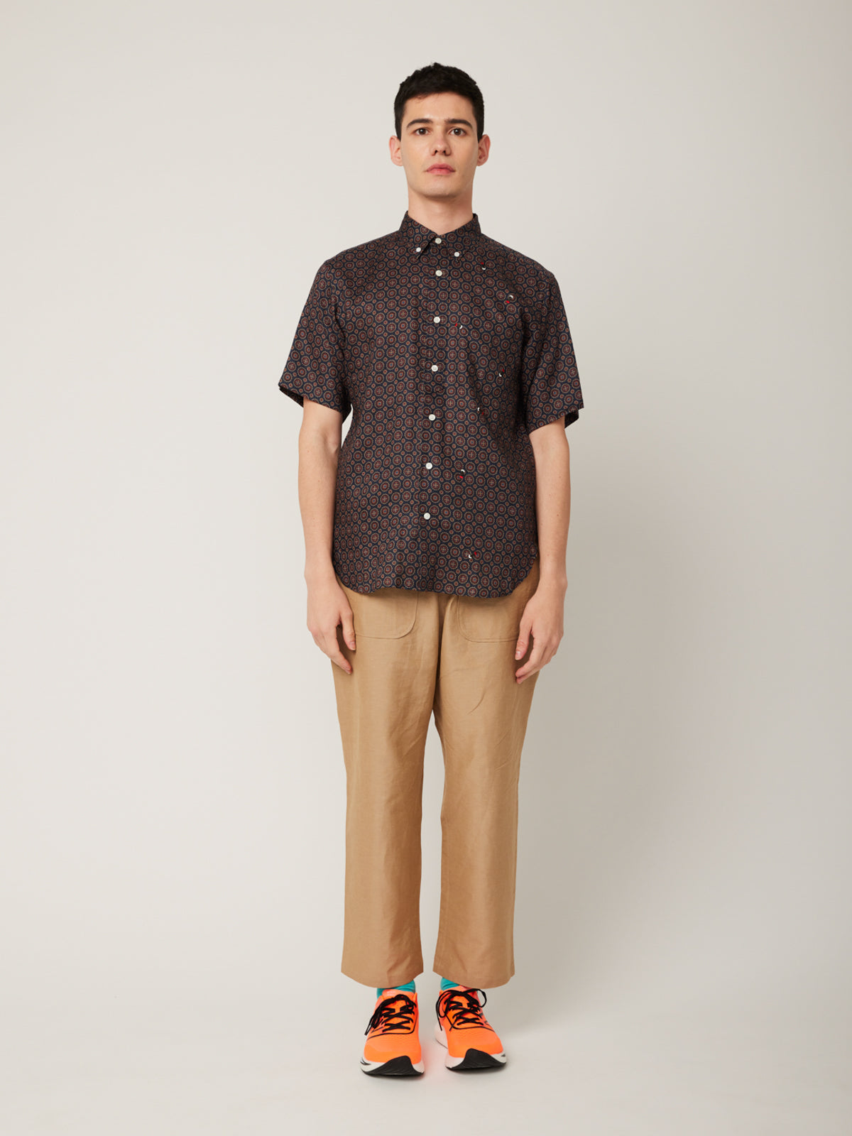 ホタル刺繍×小紋 かりゆしシャツ | majun plus