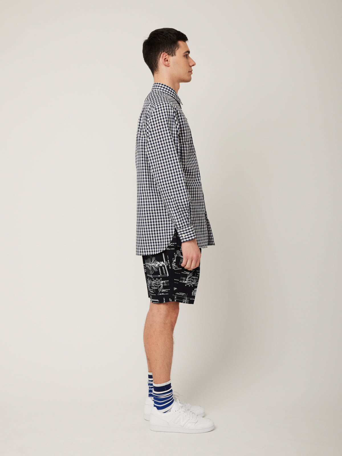 衿付きチャイナボタンシャツ(ギンガム) | Jipijapa