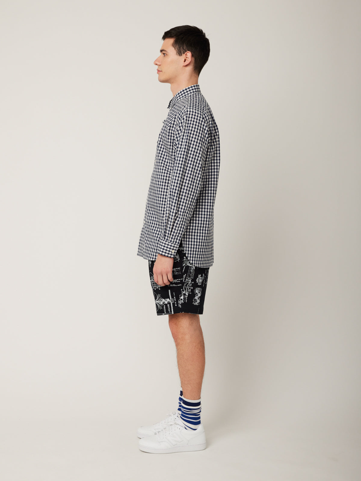 衿付きチャイナボタンシャツ(ギンガム) | Jipijapa