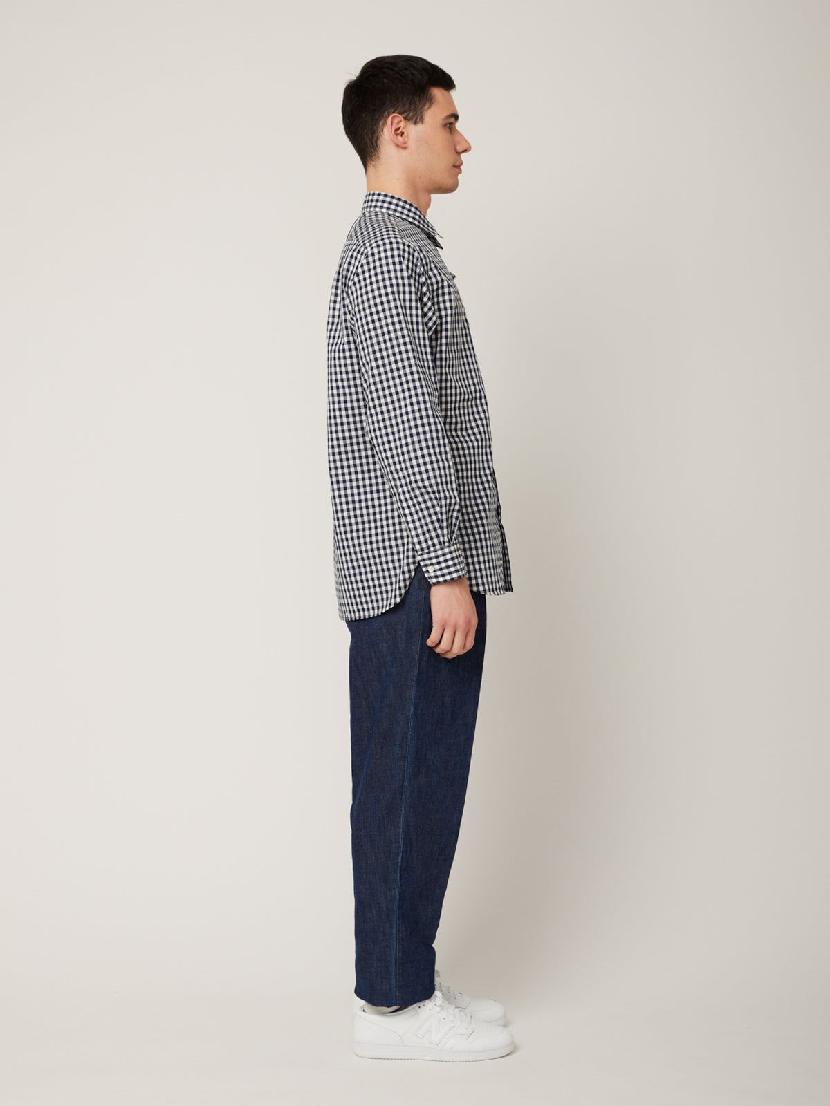 衿付きチャイナボタンシャツ(ギンガム) | Jipijapa