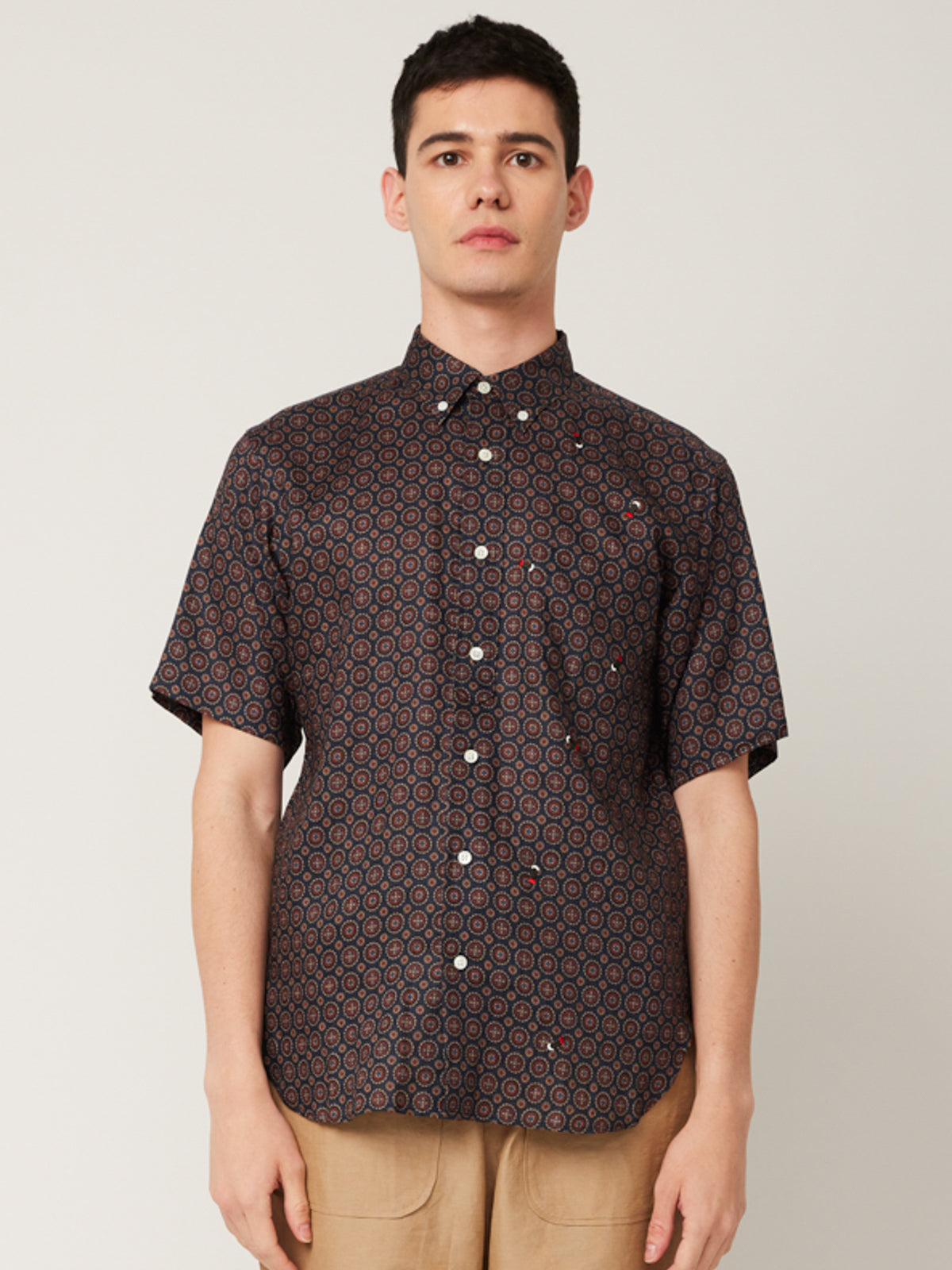 ホタル刺繍×小紋 かりゆしシャツ | majun plus