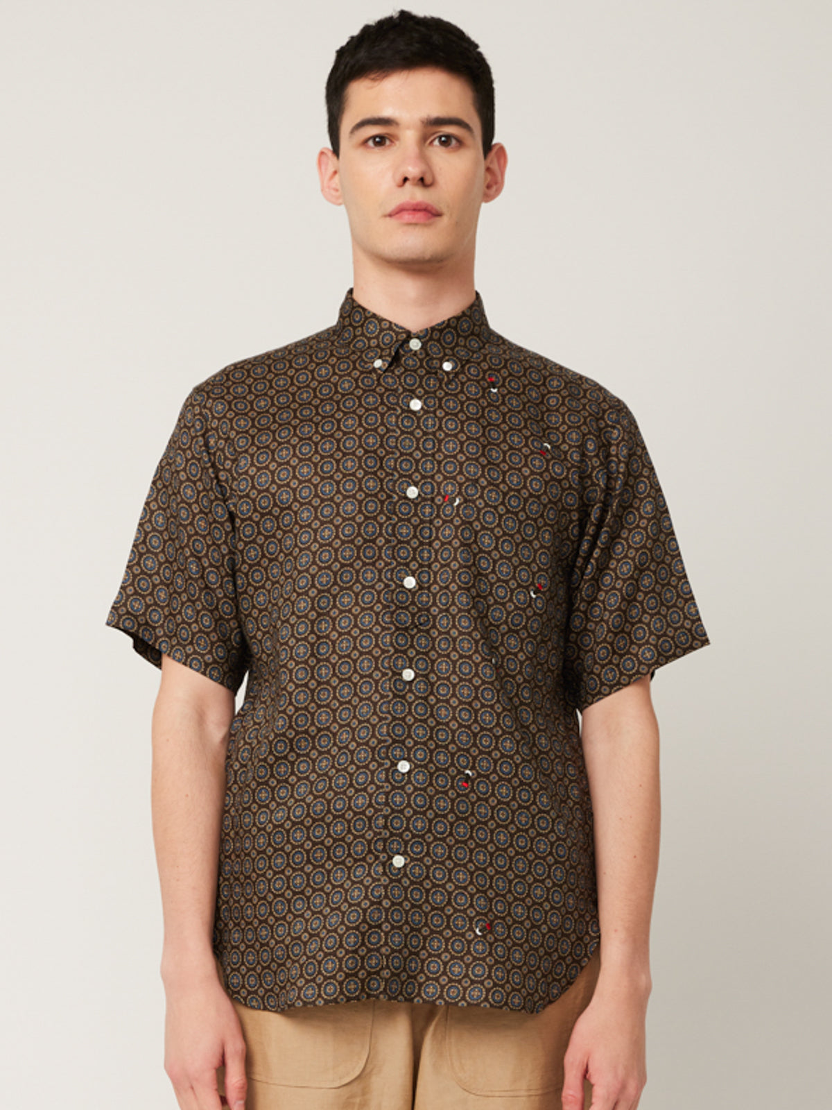 ホタル刺繍×小紋 かりゆしシャツ | majun plus