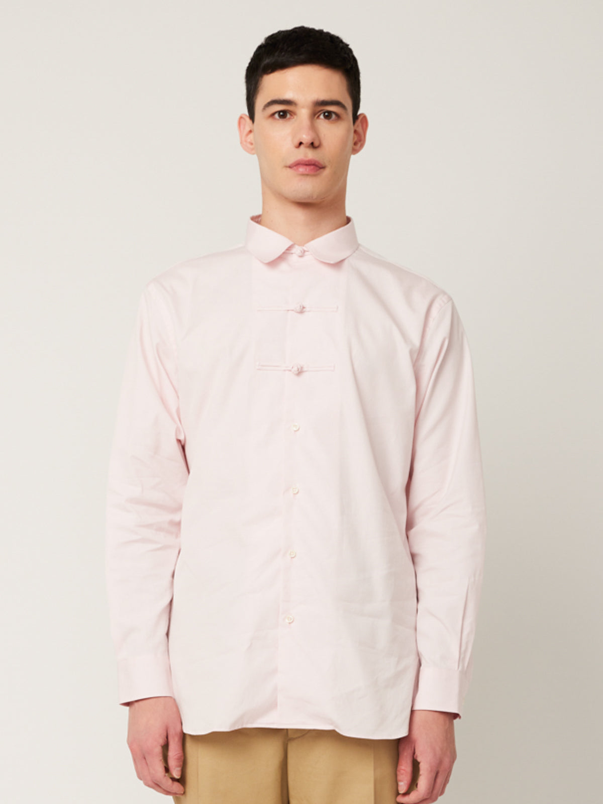 衿付きチャイナボタンシャツ(オックス) | Jipijapa