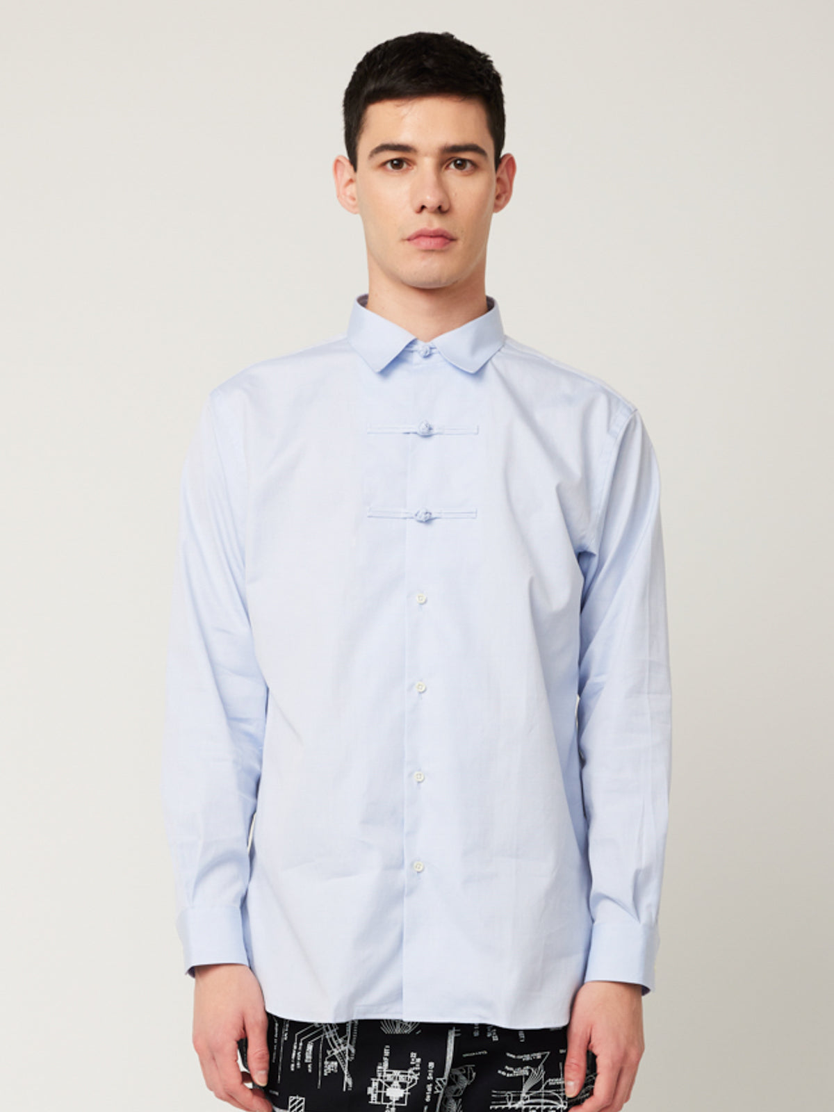 衿付きチャイナボタンシャツ(オックス) | Jipijapa