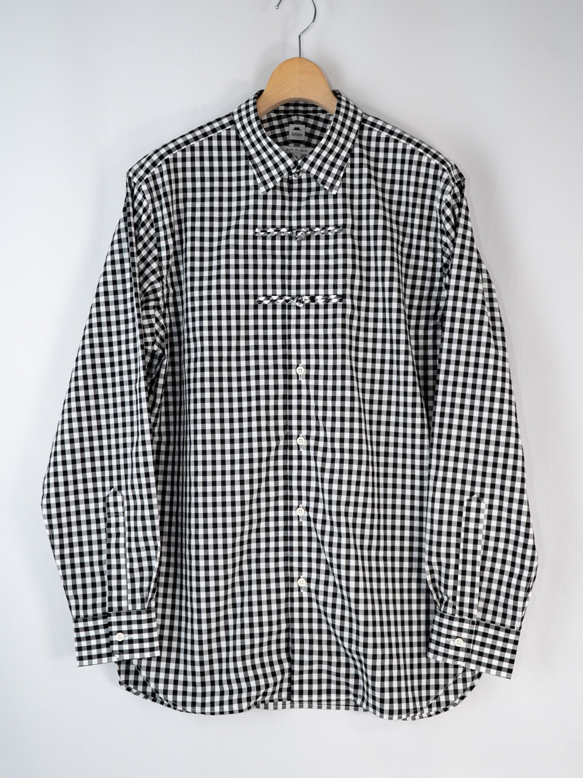 衿付きチャイナボタンシャツ(ギンガム) | Jipijapa