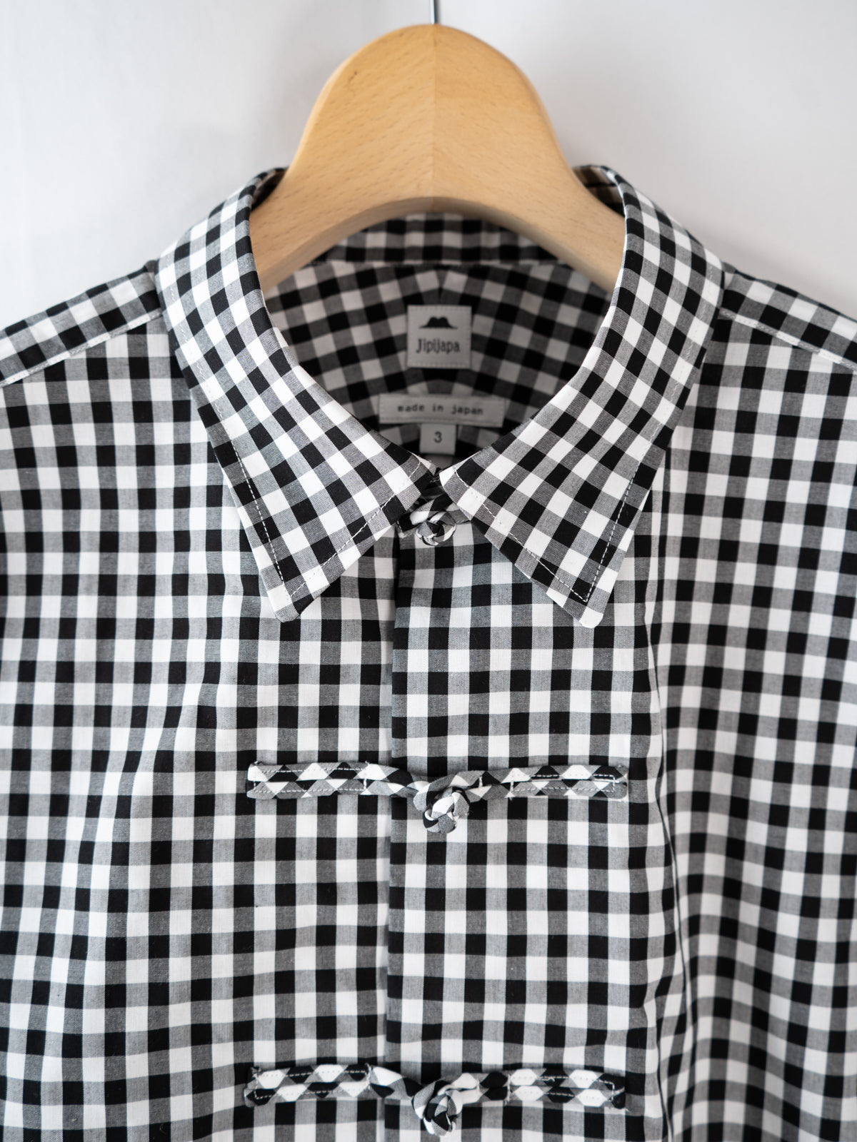 衿付きチャイナボタンシャツ(ギンガム) | Jipijapa