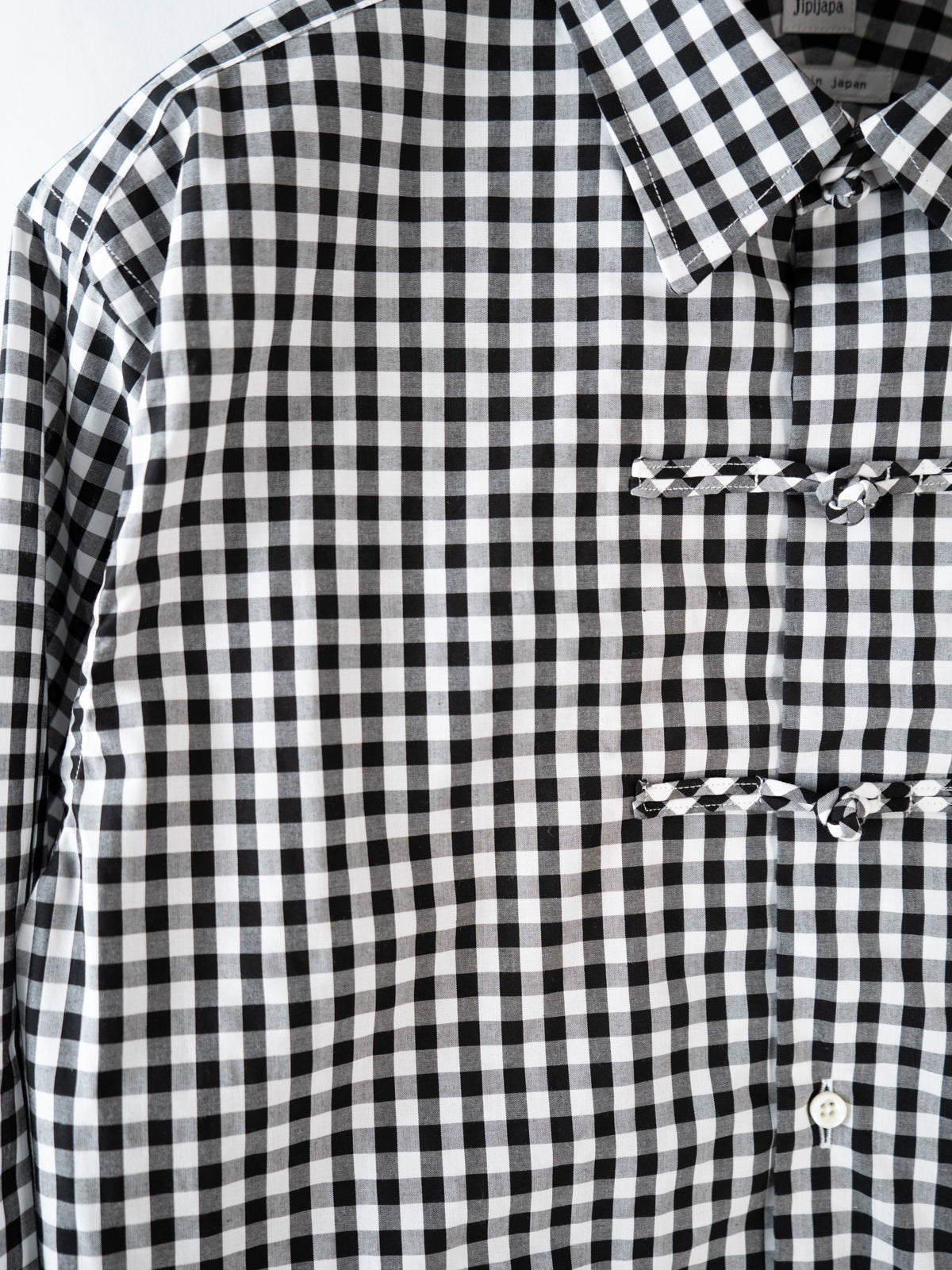 衿付きチャイナボタンシャツ(ギンガム) | Jipijapa