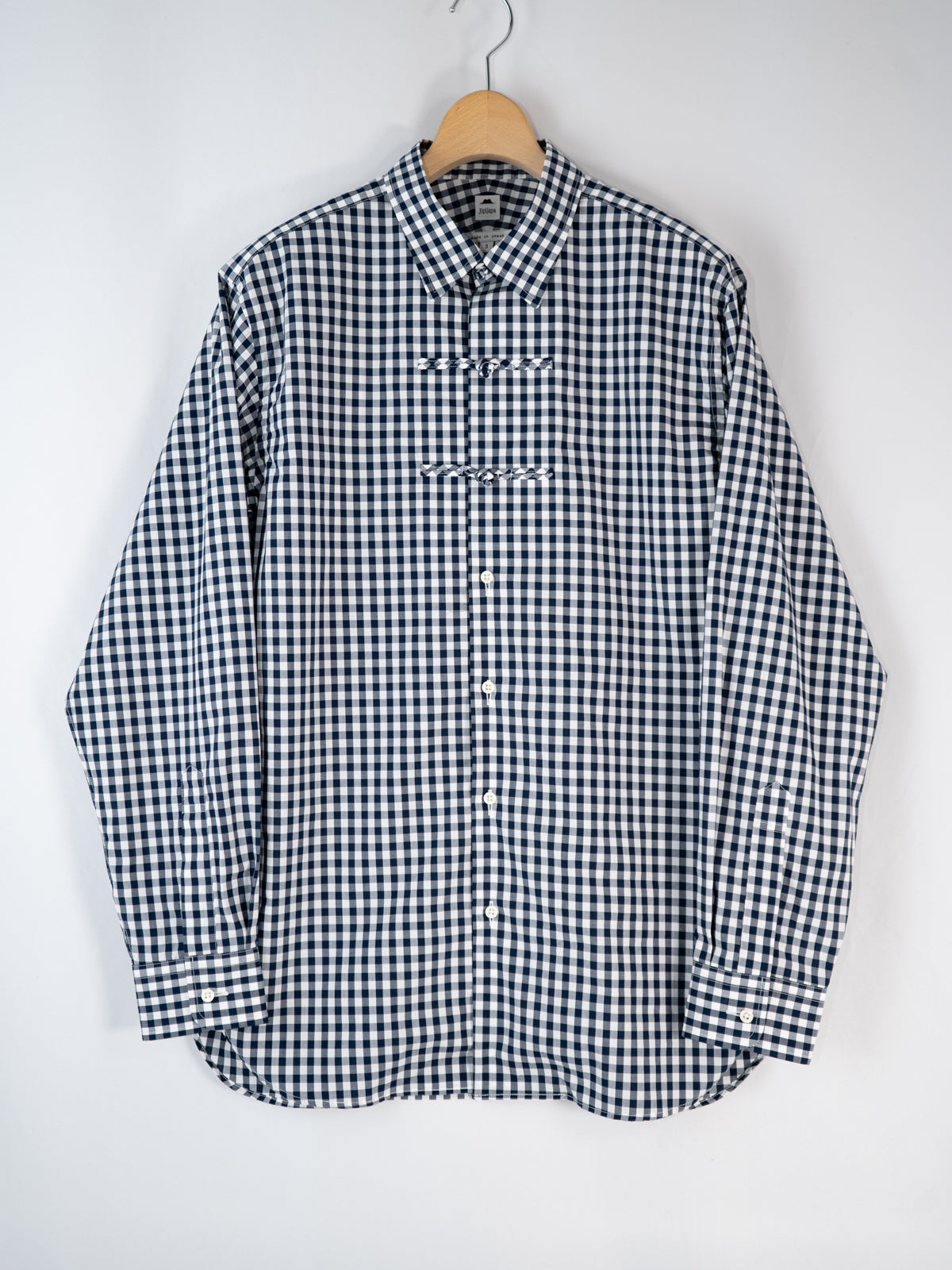 衿付きチャイナボタンシャツ(ギンガム) | Jipijapa