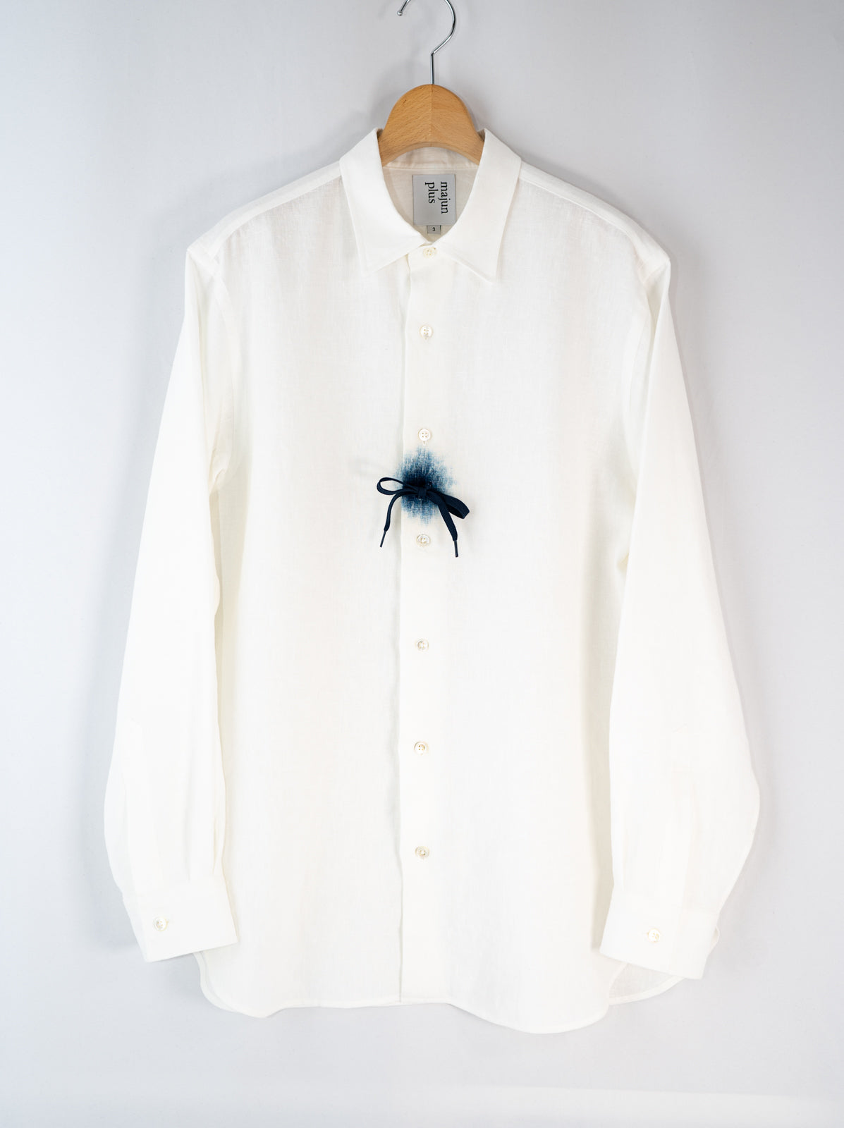藍雫染レギュラーカラーシャツ | majun plus