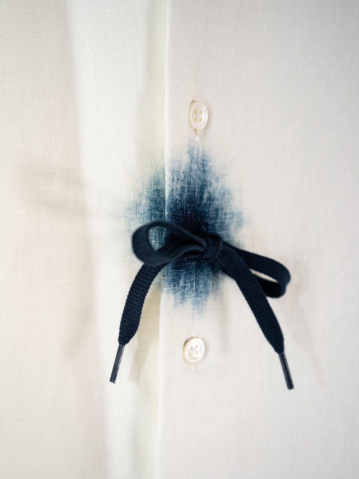 藍雫染レギュラーカラーシャツ | majun plus