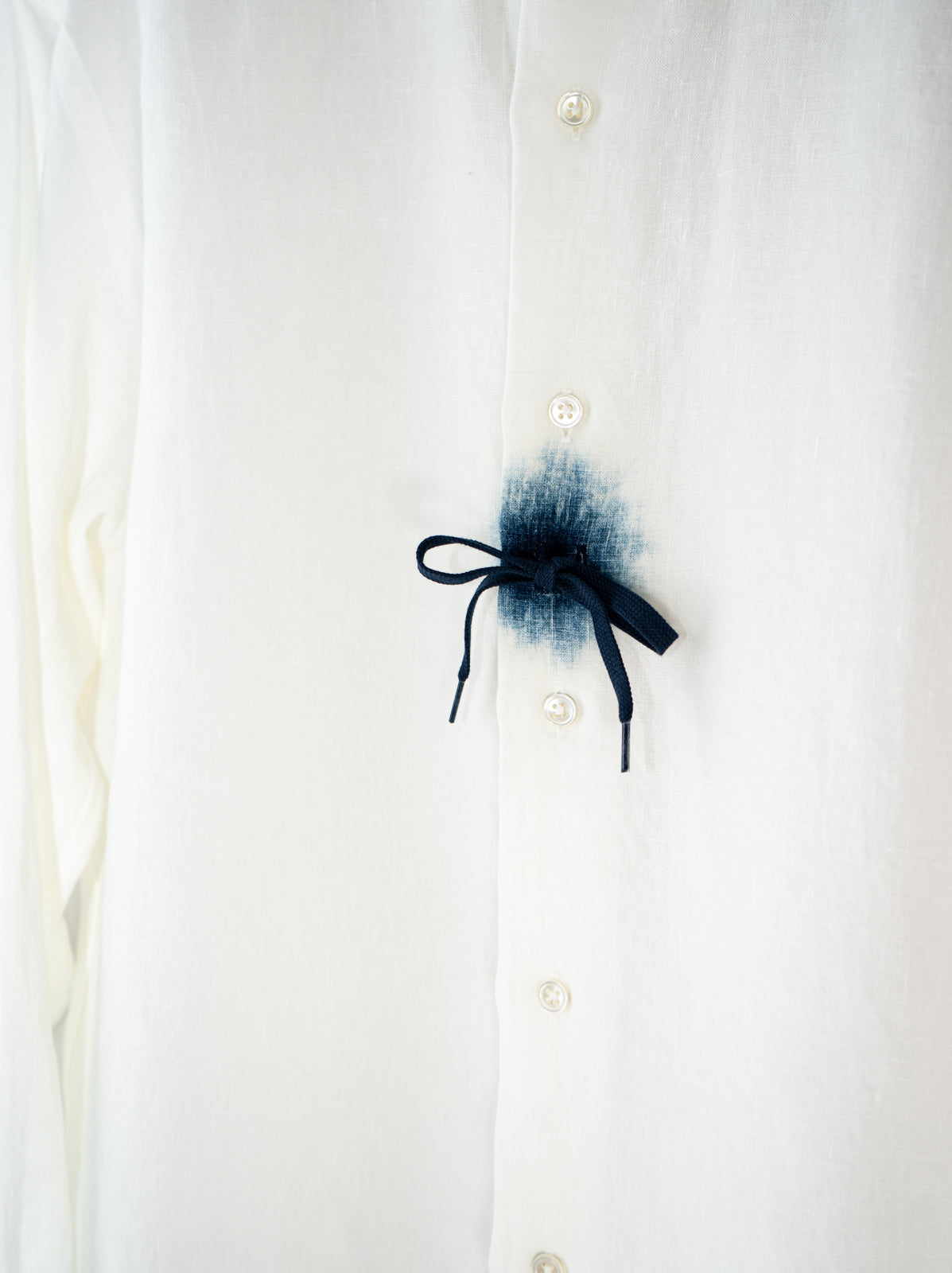 藍雫染レギュラーカラーシャツ | majun plus