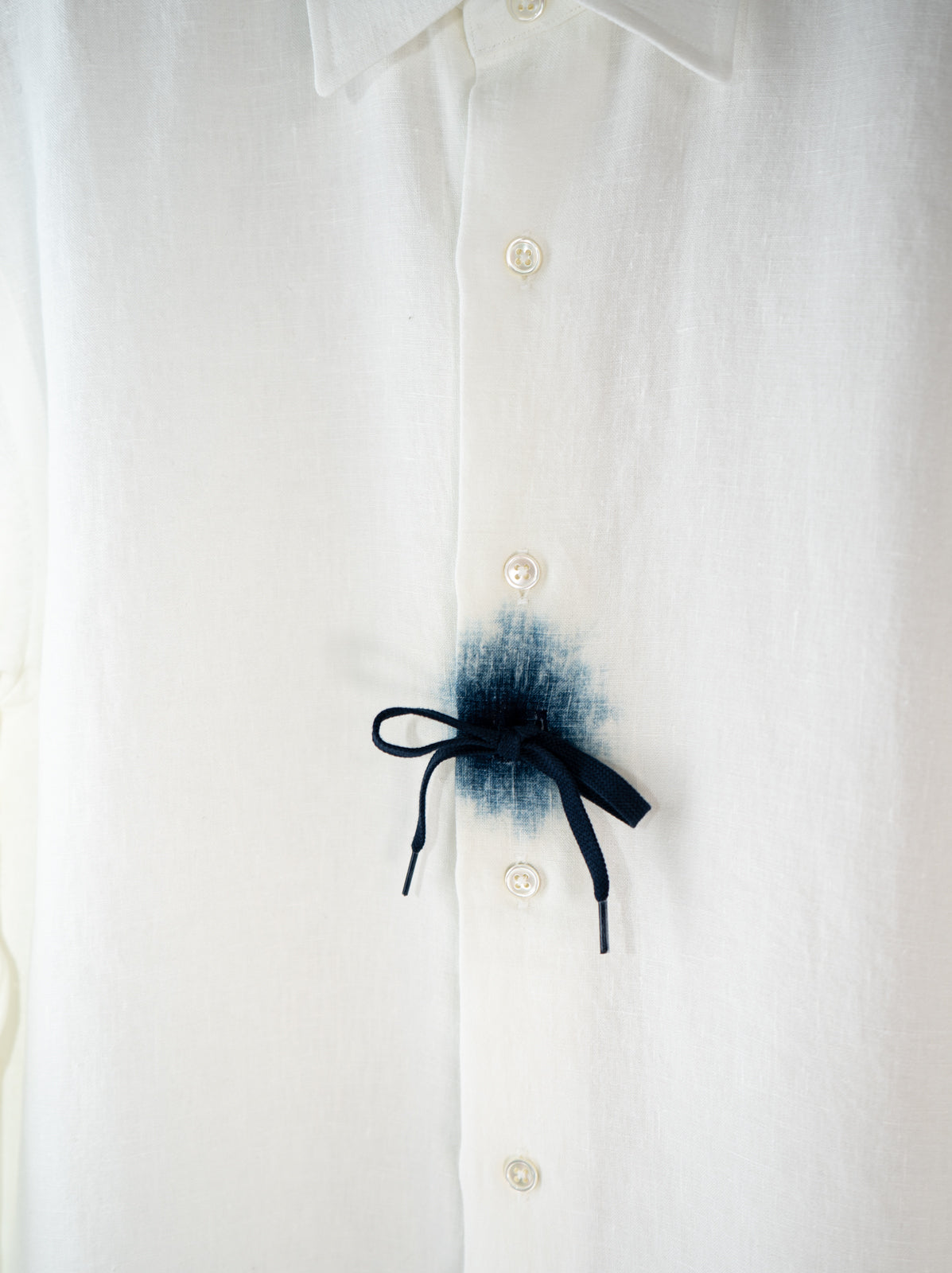 藍雫染レギュラーカラーシャツ | majun plus