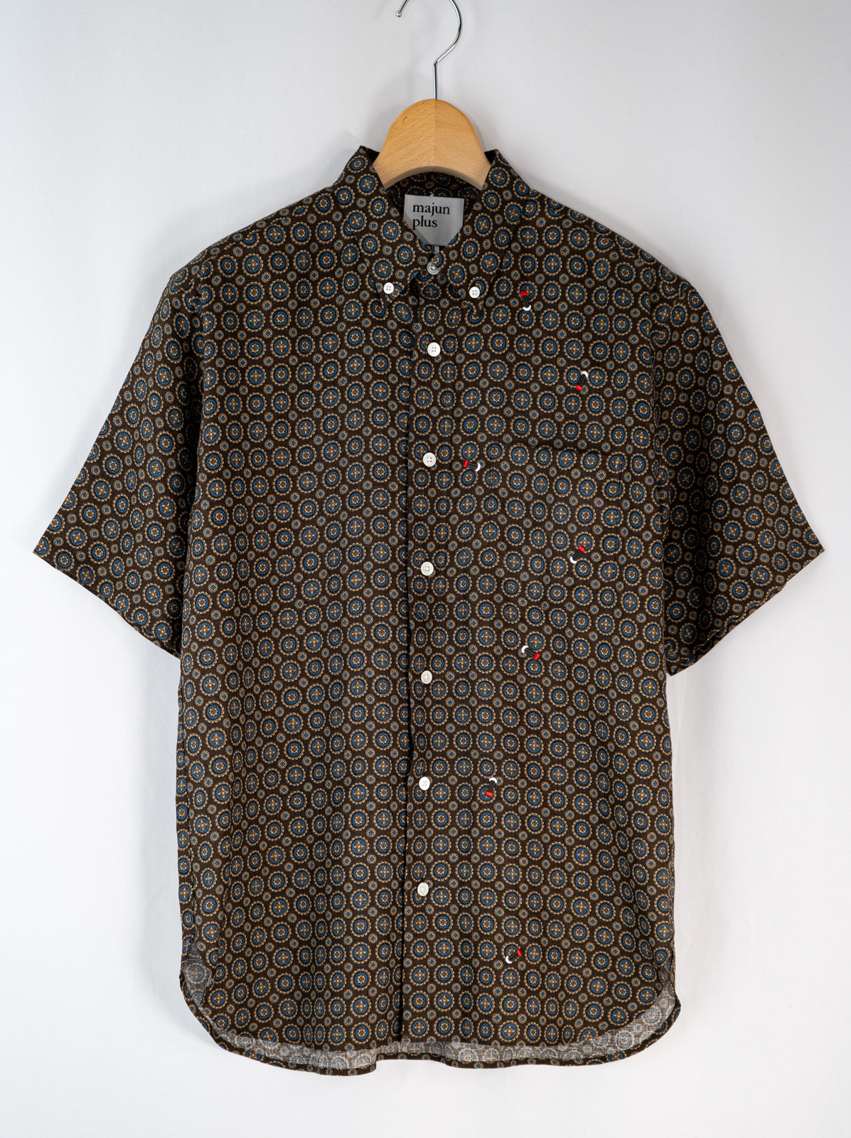 ホタル刺繍×小紋 かりゆしシャツ | majun plus