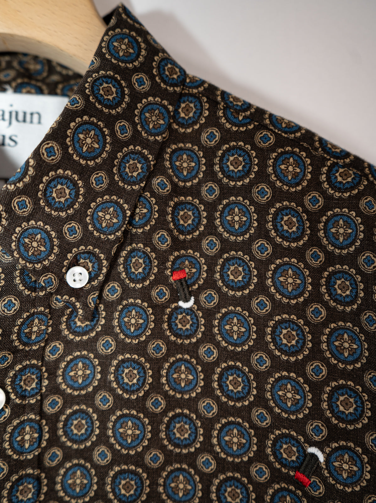 ホタル刺繍×小紋 かりゆしシャツ | majun plus