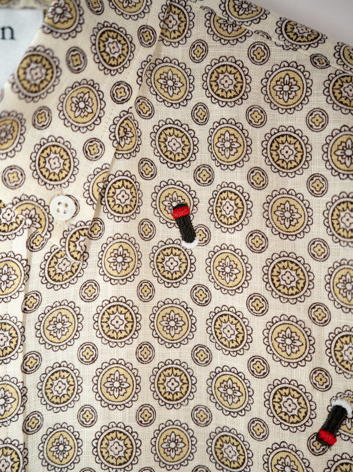 ホタル刺繍×小紋 かりゆしシャツ | majun plus