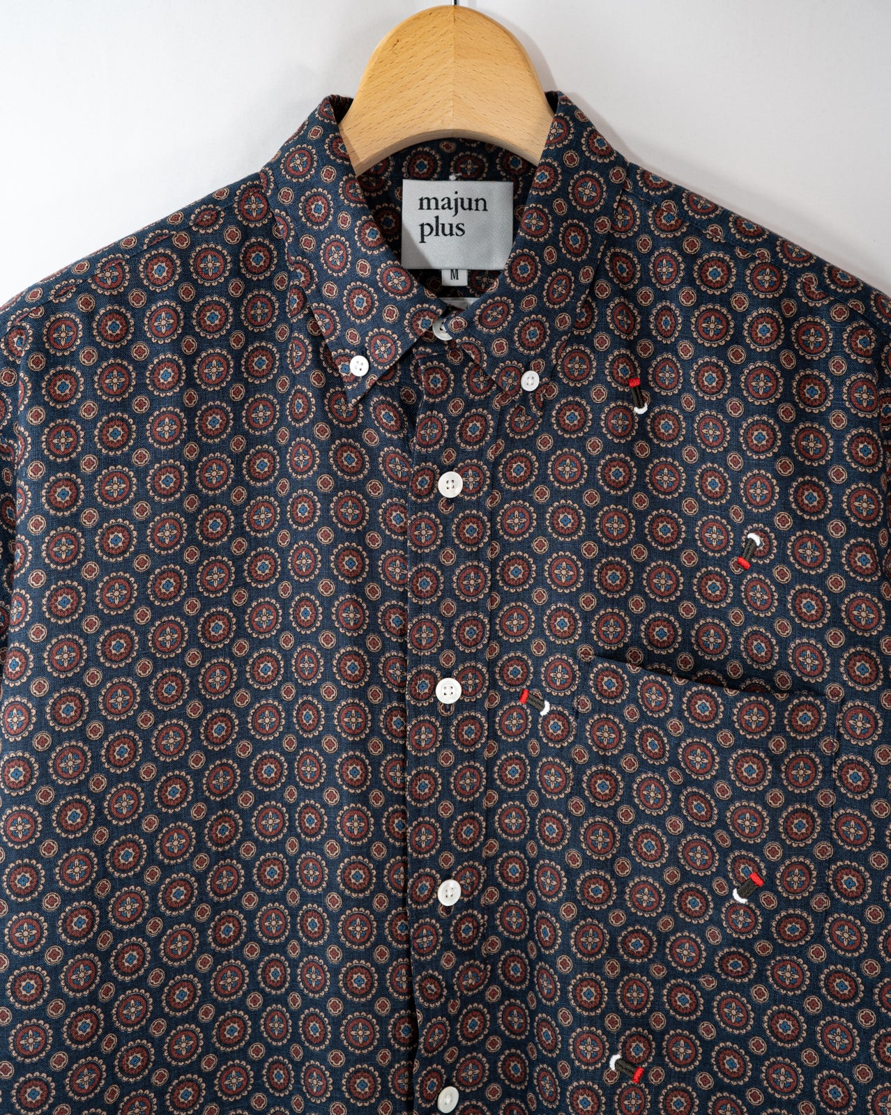 ホタル刺繍×小紋 かりゆしシャツ | majun plus