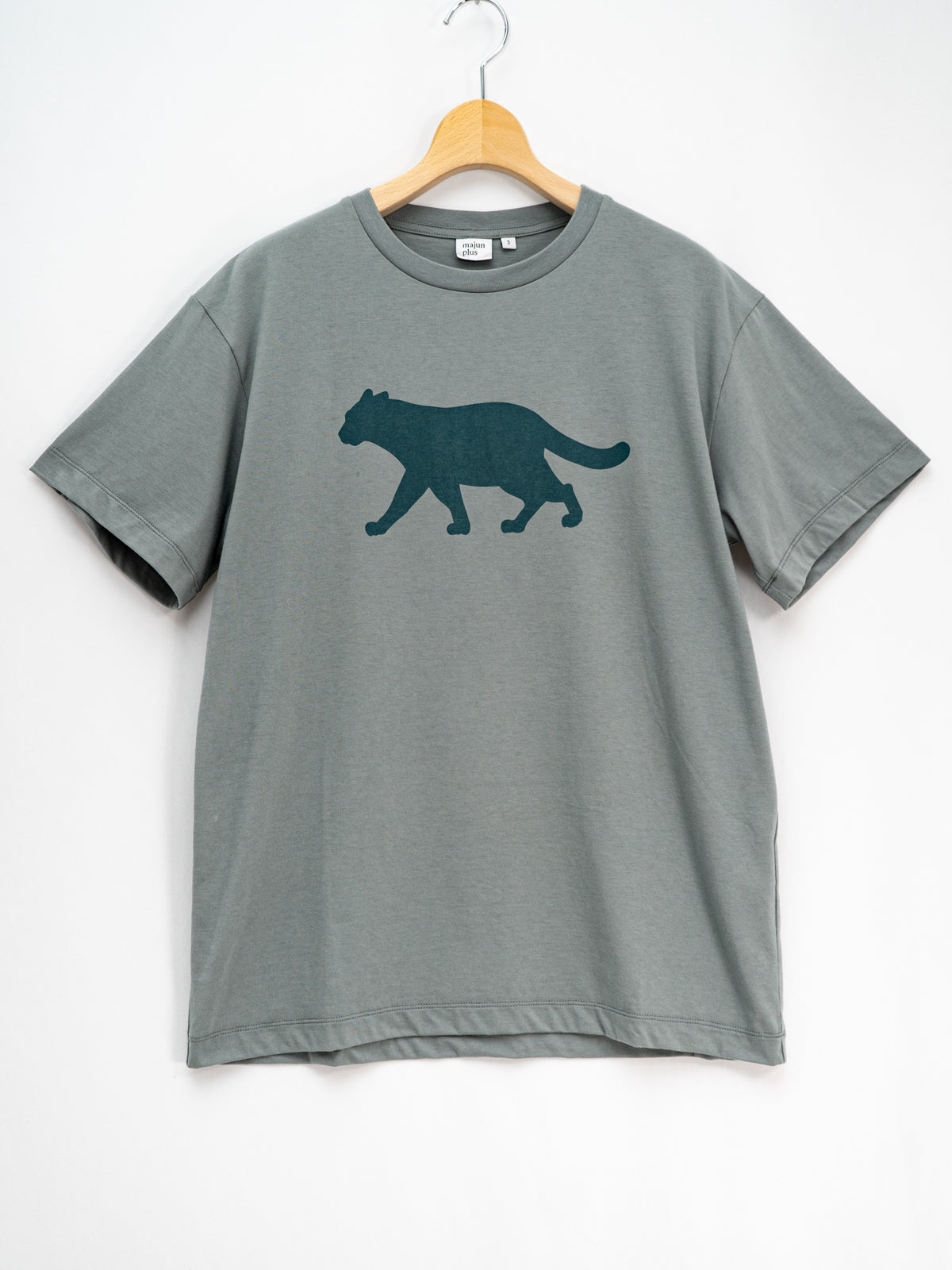 イリオモテヤマネコプリントTシャツ(ブルーグレー) | majun plus