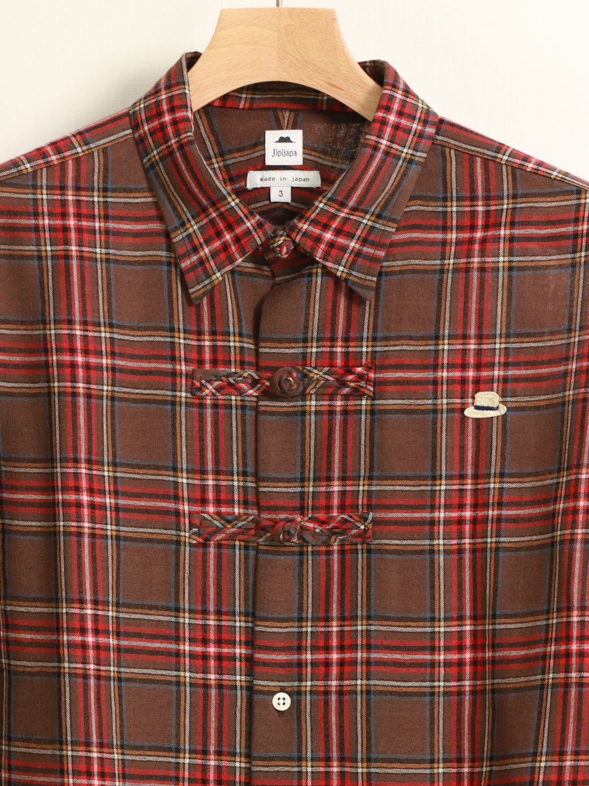 ウールチェックチャイナボタンシャツ | Jipijapa